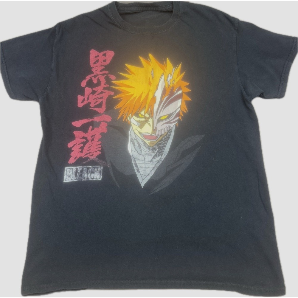 Bleach Mens Ichigo Kurosaki Hollow Mask Graphic T-Shirt Small Black Anime Tee